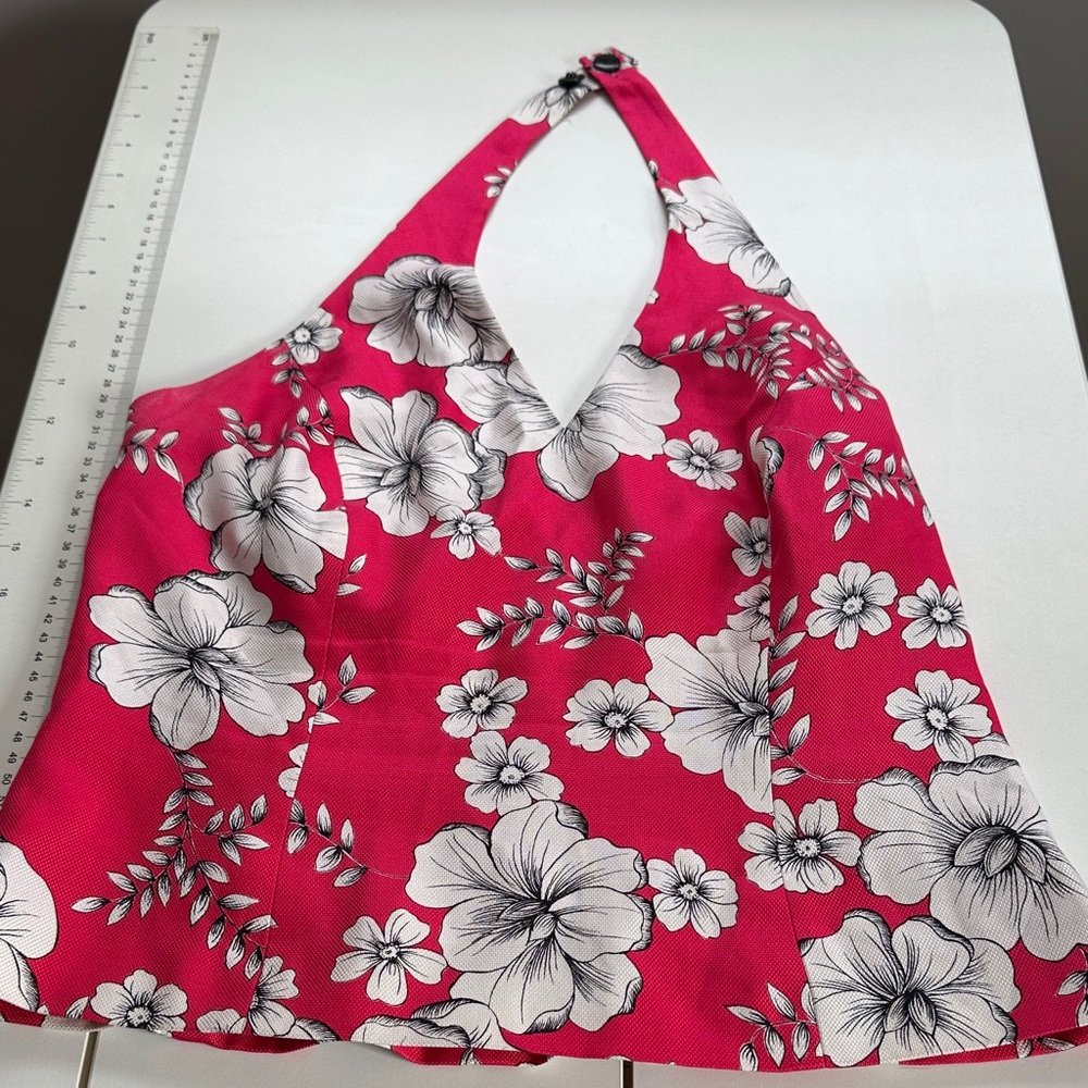 Vintage LOFT Pink Floral Halter Top